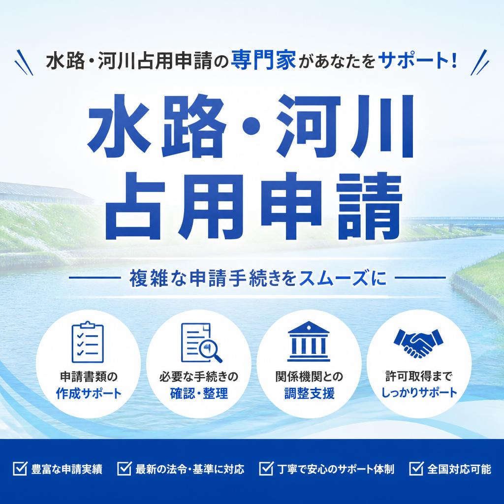 水路・河川占用申請の専門家があなたをサポート！