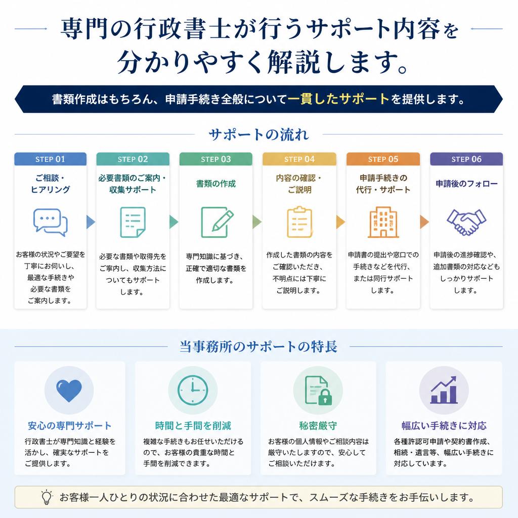 行政書士が提供するサポート内容