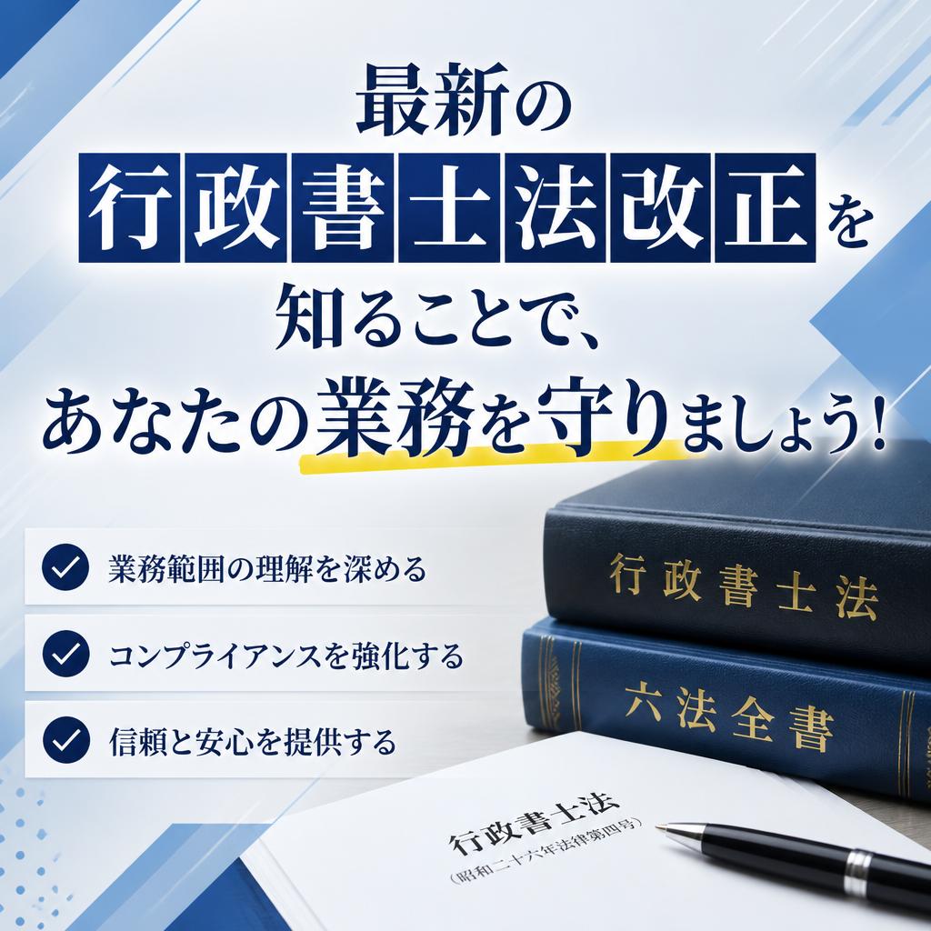 最新の行政書士法改正を知ることで、あなたの業務を守りましょう！
