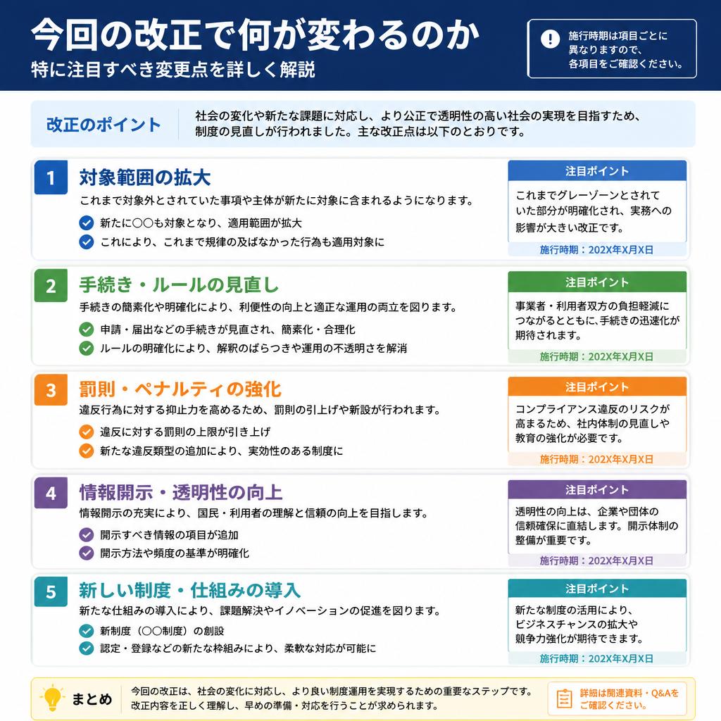 主な改正点とは？