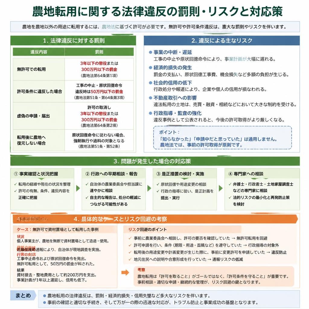 農地転用に伴う罰則対応とは？