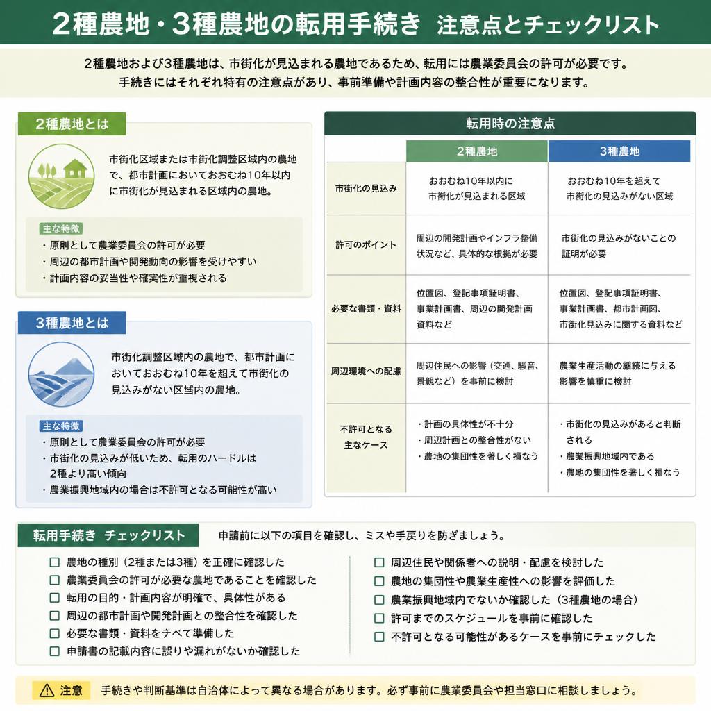 2種・3種農地の転用注意点
