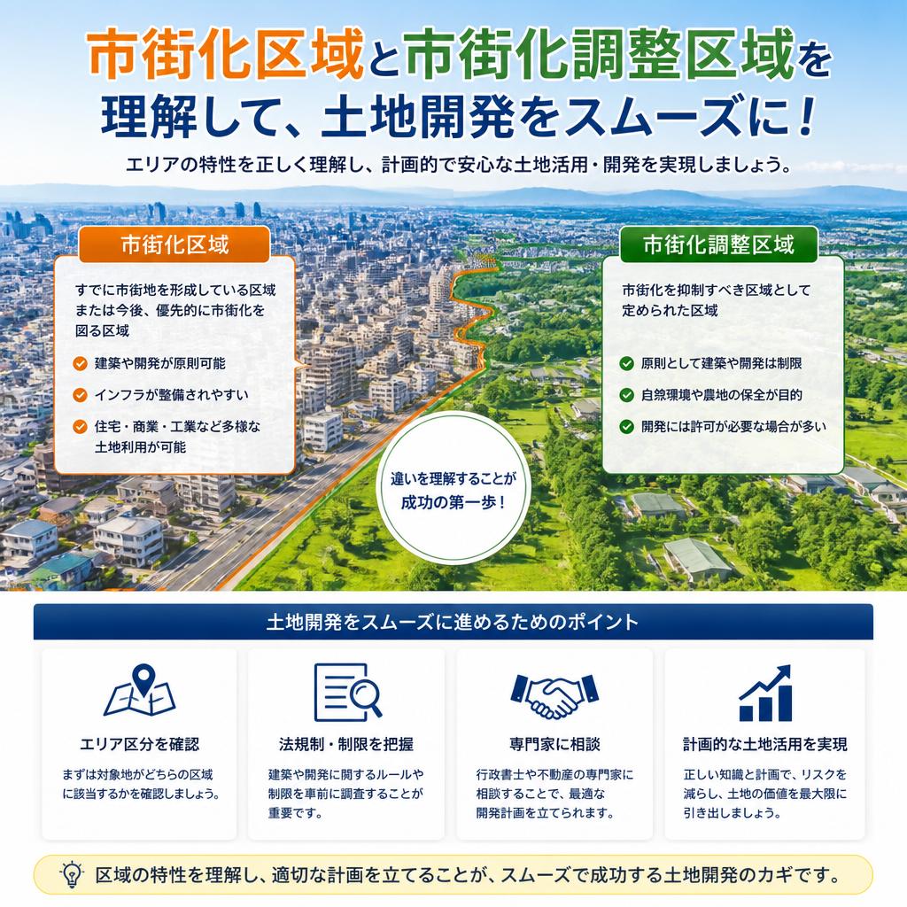市街化区域と市街化調整区域を理解して、土地開発をスムーズに！