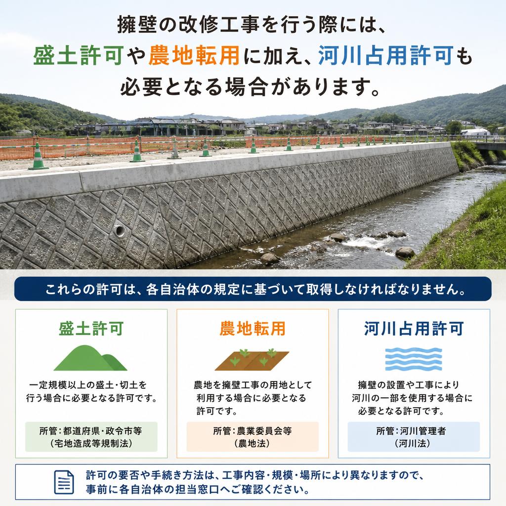 擁壁改修に必要な許可とは？