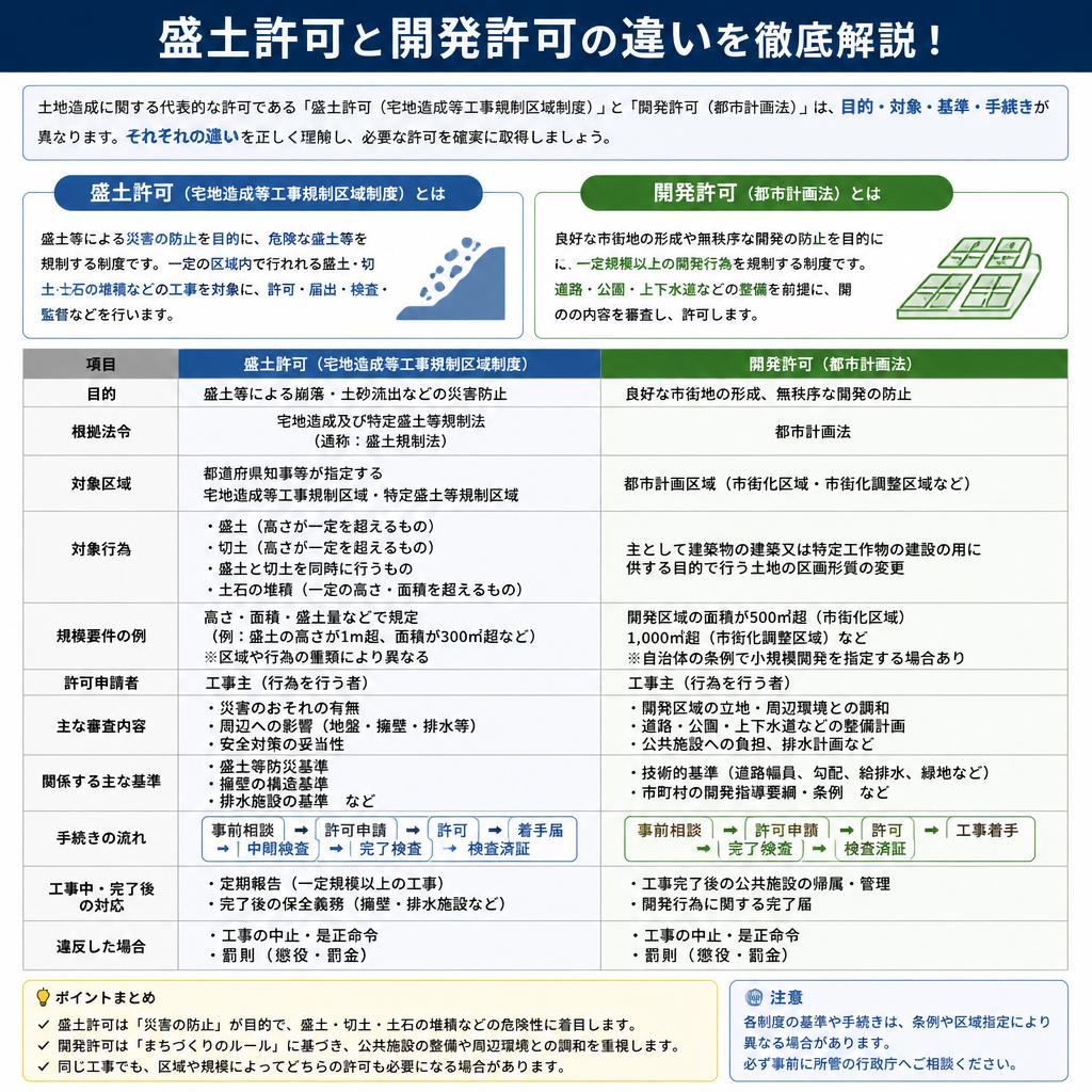 盛土許可と開発許可の違いを徹底解説！