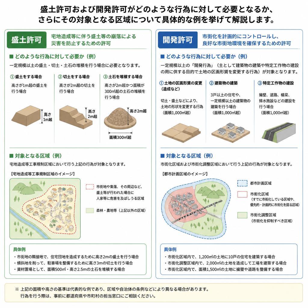 対象行為と区域の違い