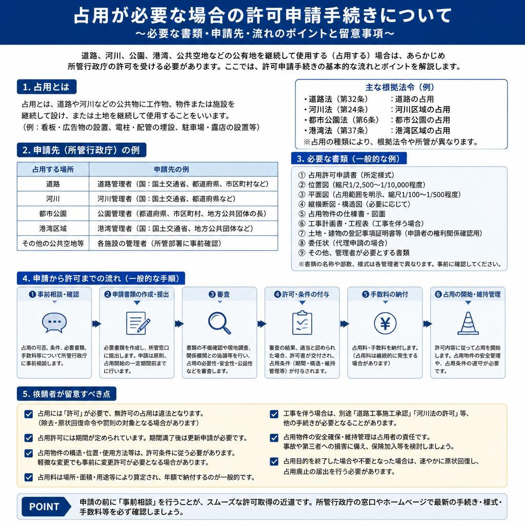 占用許可申請の流れと注意点