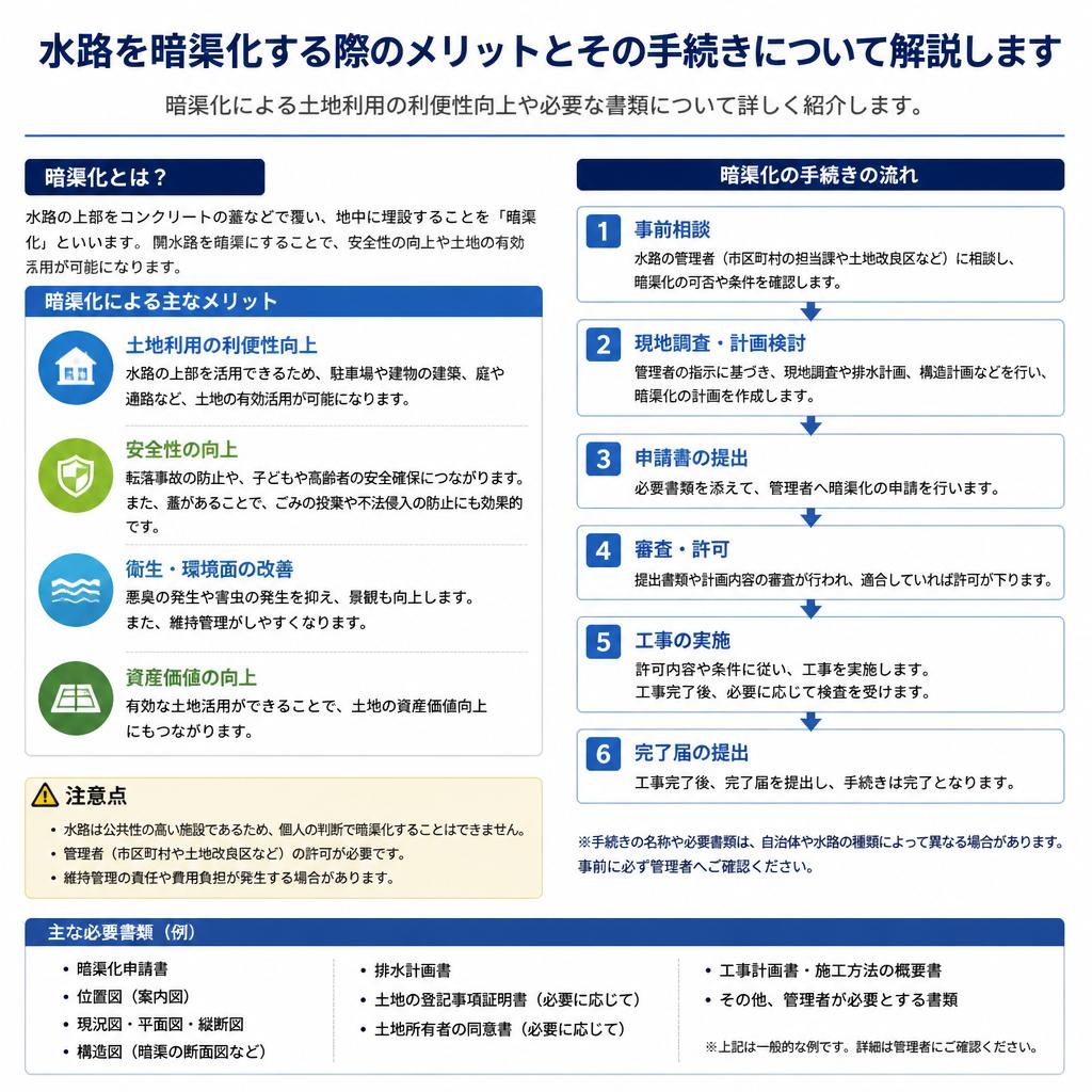 暗渠化のメリットと手続きのポイント
