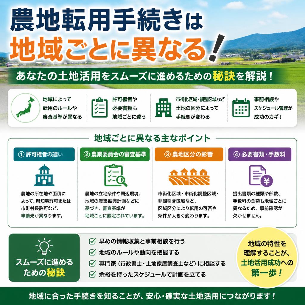 農地転用手続きは地域ごとに異なる！あなたの土地活用をスムーズに進めるための秘訣を解説！