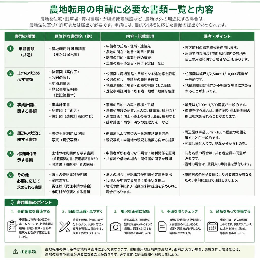 申請に必要な書類一覧