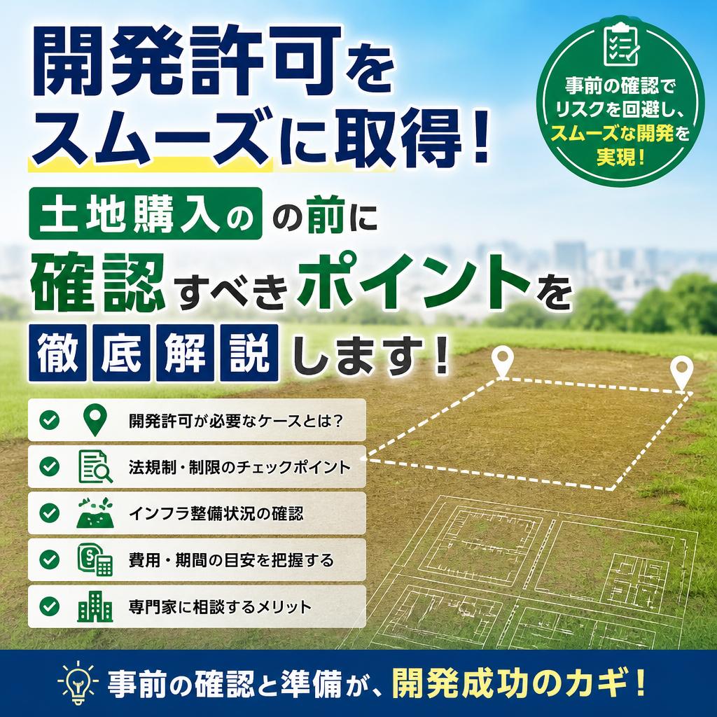 開発許可をスムーズに取得！土地購入の前に確認すべきポイントを徹底解説します！