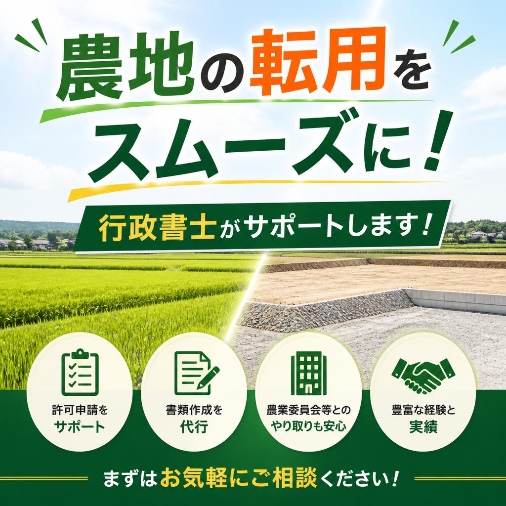 農地の転用をスムーズに！行政書士がサポートします！