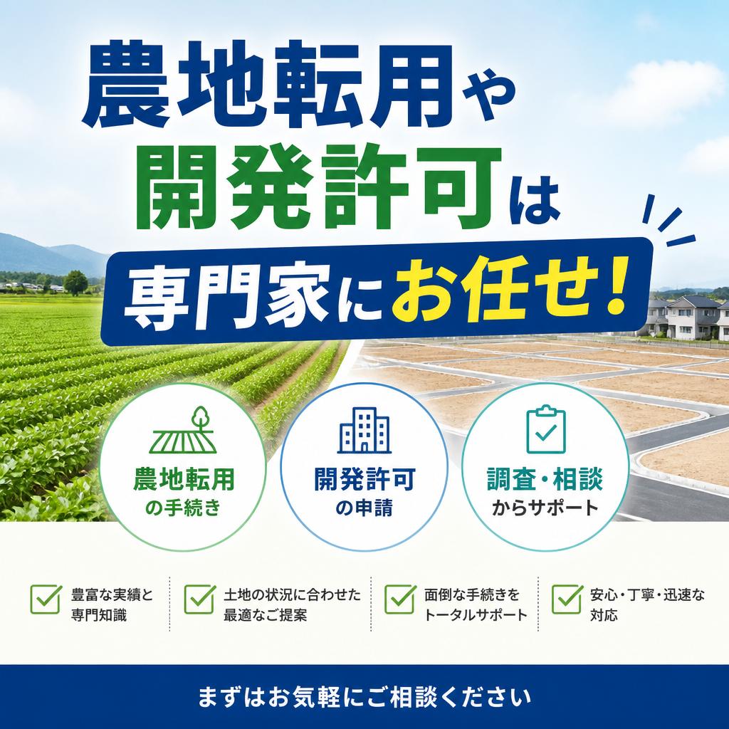 農地転用や開発許可は専門家にお任せ！