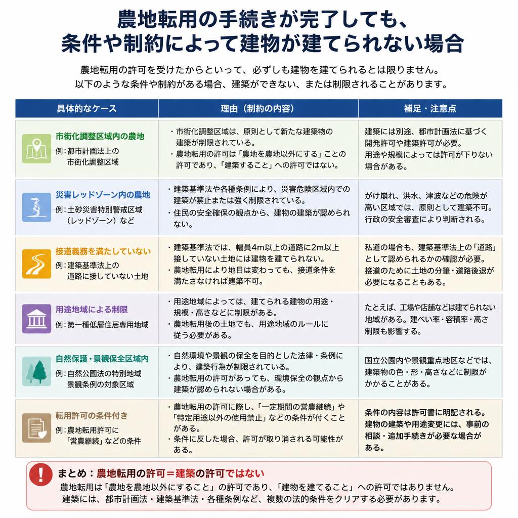 転用後に建物が建たないケース