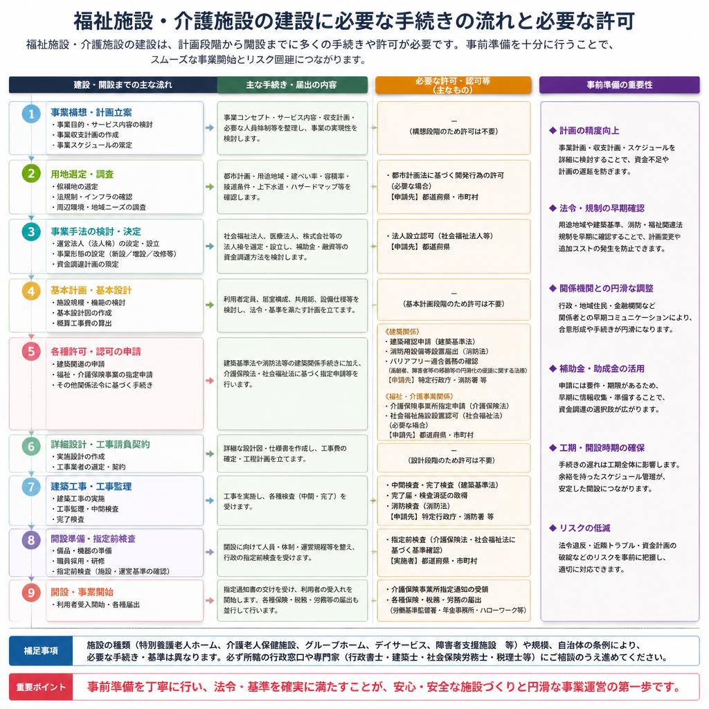 建設計画の流れと必要な手続き