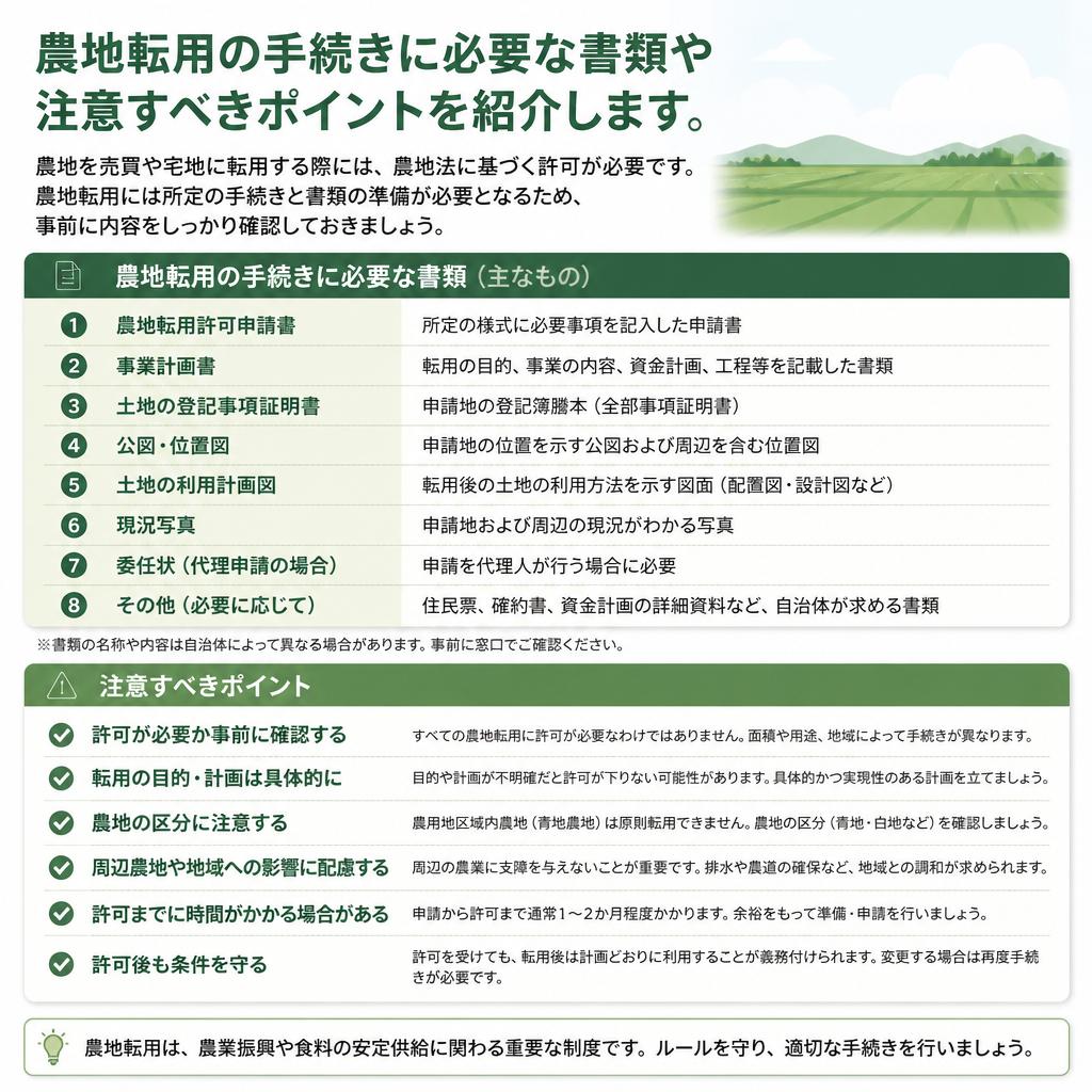 農地転用の手続きと注意点