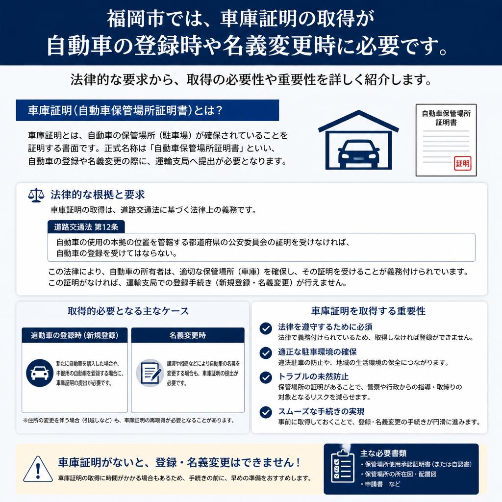 福岡市における車庫証明の重要性