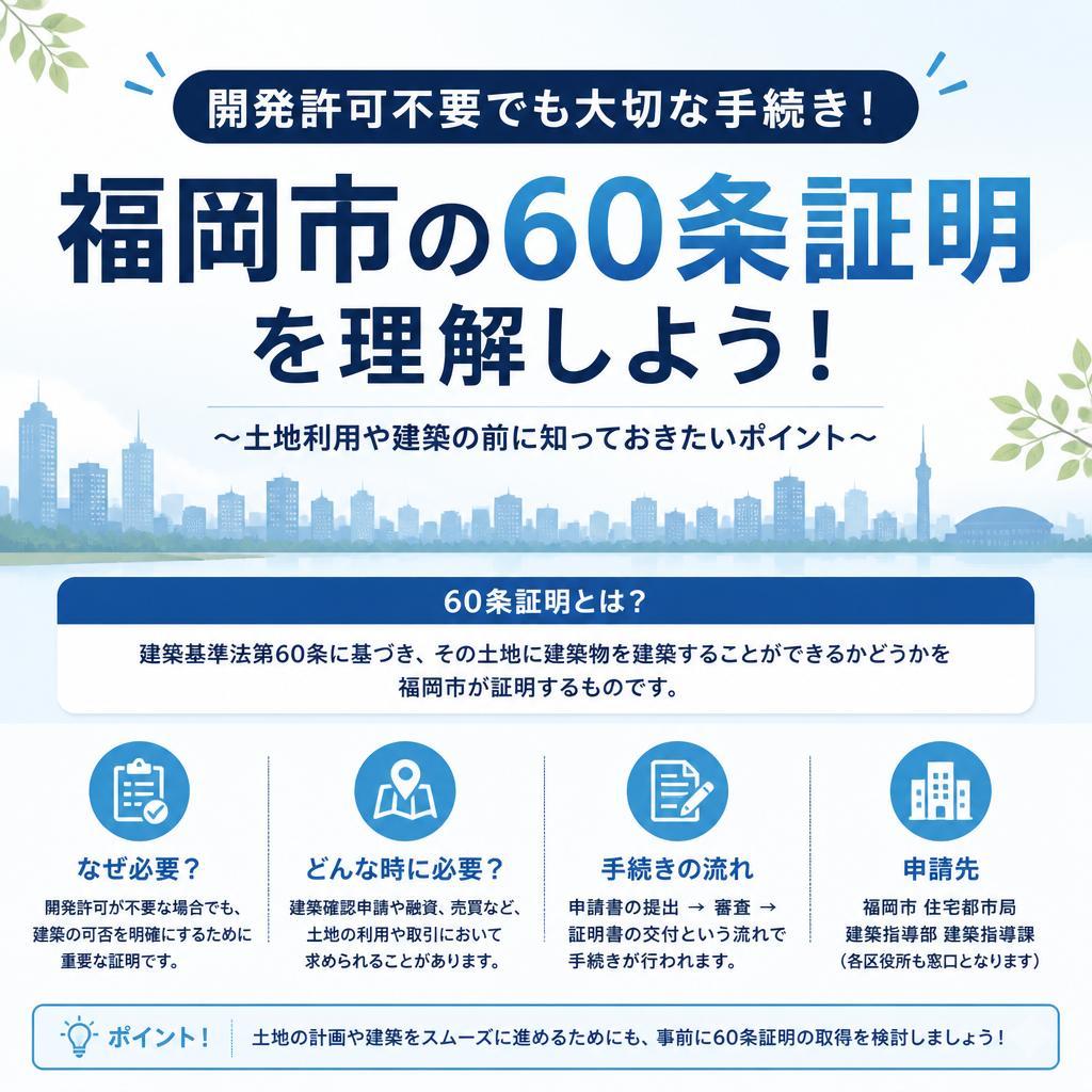 開発許可不要でも大切な手続き！福岡市の60条証明を理解しよう！