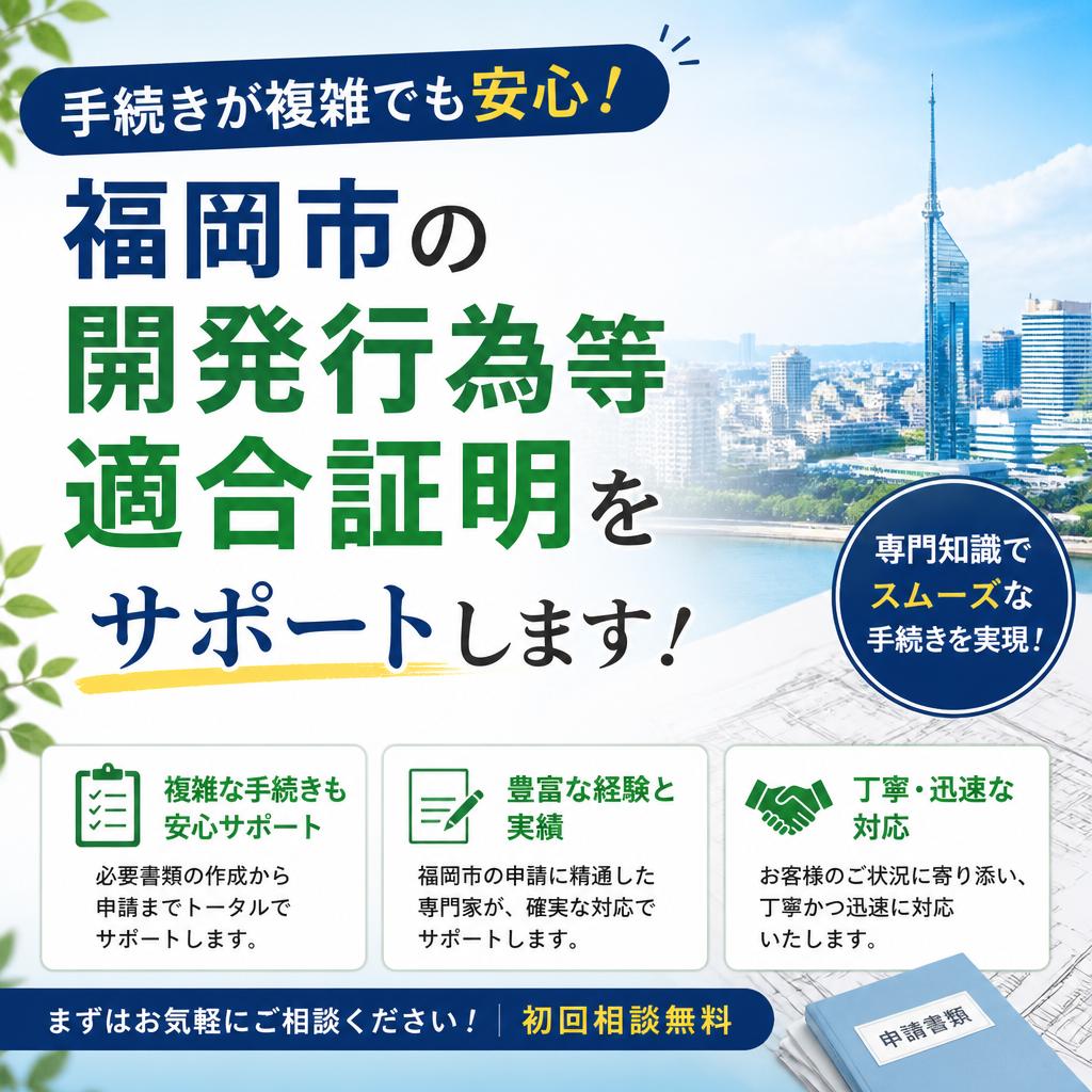 手続きが複雑でも安心！福岡市の開発行為等適合証明をサポートします！