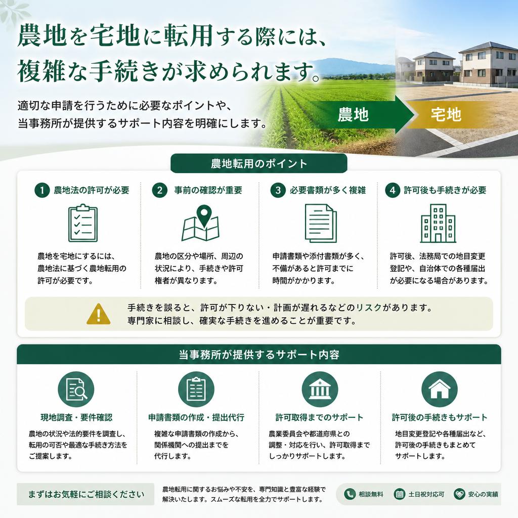農地転用の手続きとサポート内容