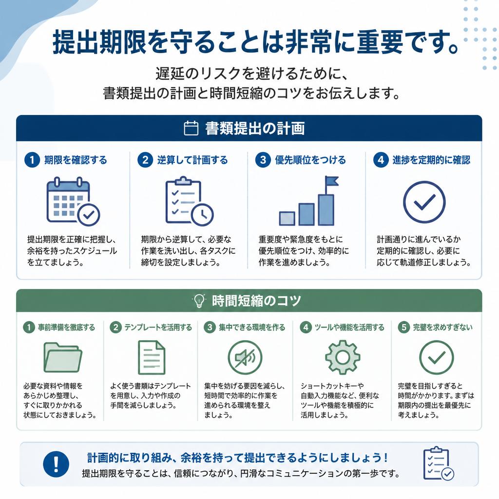 4. 書類提出期限と時間短縮のコツ