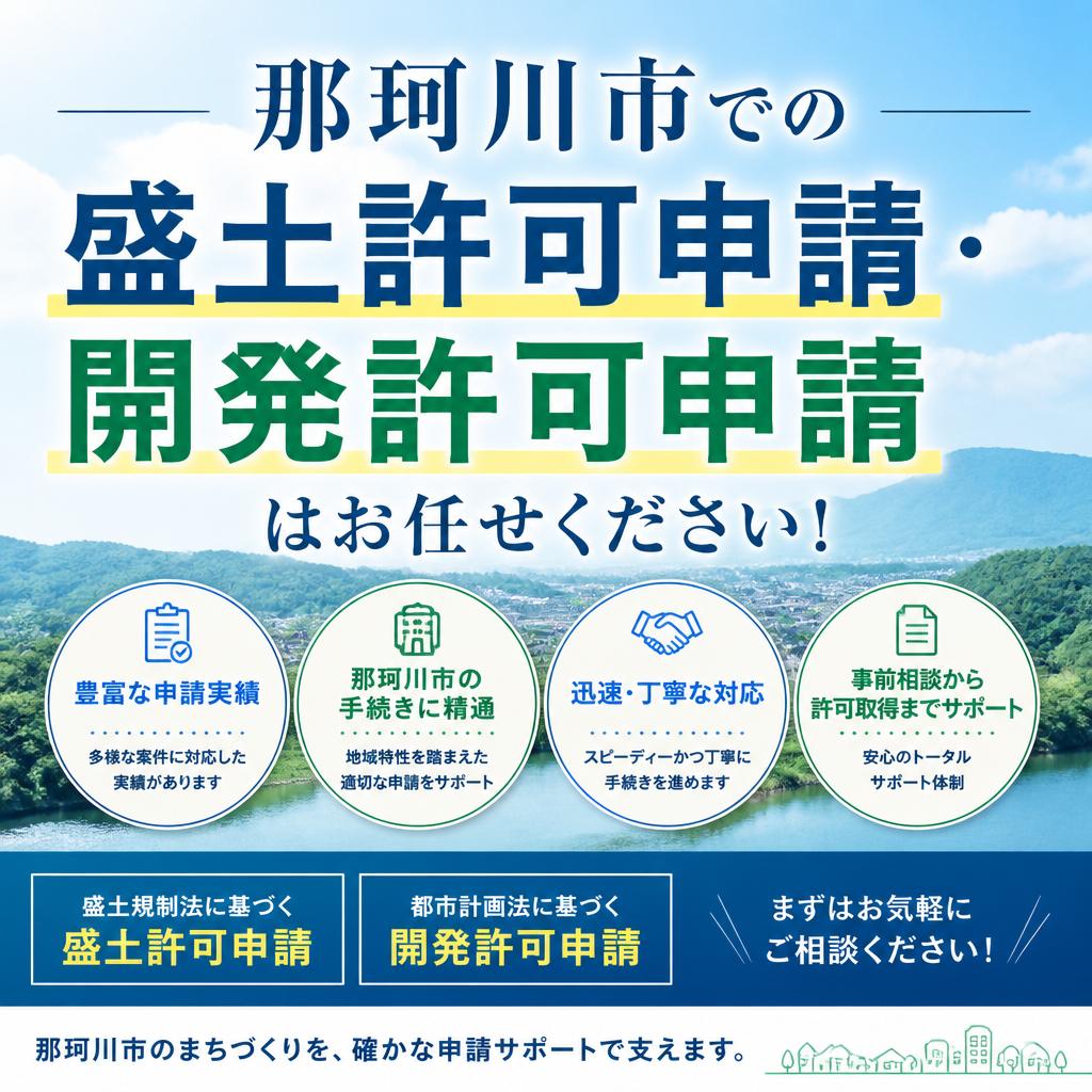 那珂川市での盛土許可申請・開発許可申請はお任せください！
