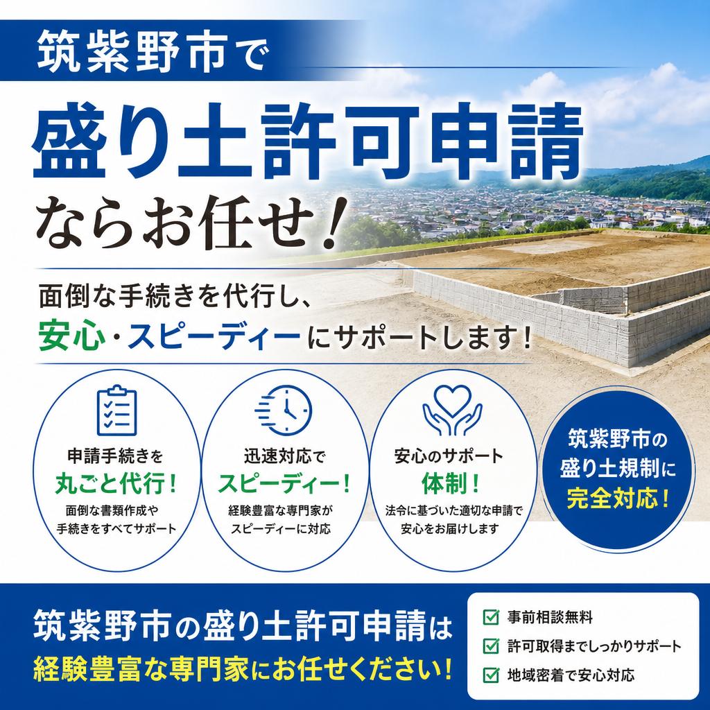 筑紫野市で盛り土許可申請ならお任せ！面倒な手続きを代行し、安心・スピーディーにサポートします！
