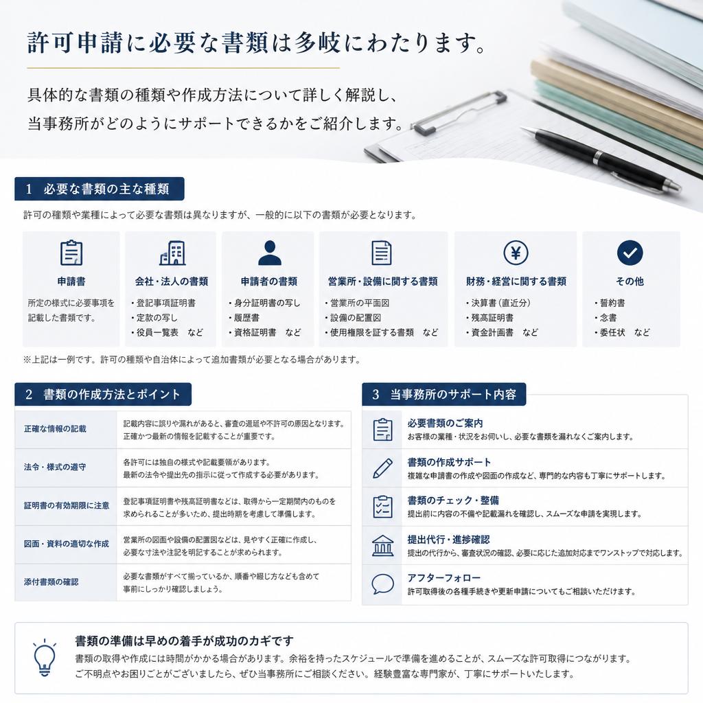 必要書類の詳細と作成サポート