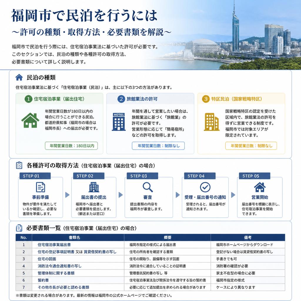 民泊の種類と必要な許可