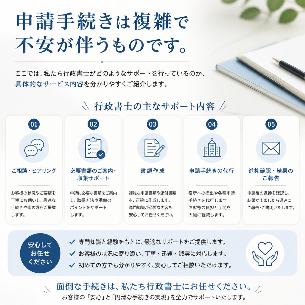 行政書士によるサポート内容