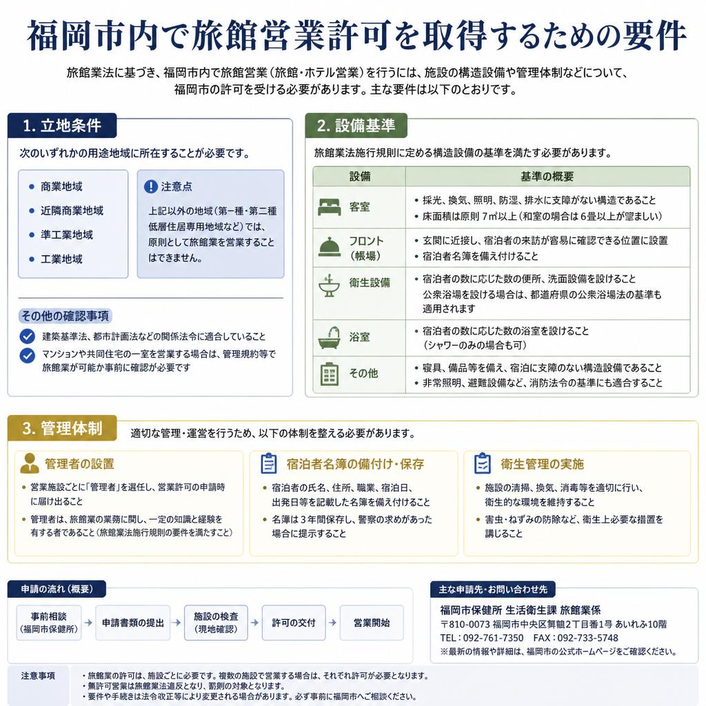 福岡市の旅館営業許可の要件