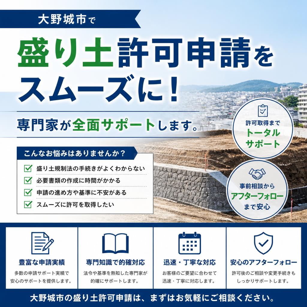 大野城市で盛り土許可申請をスムーズに！専門家が全面サポートします。