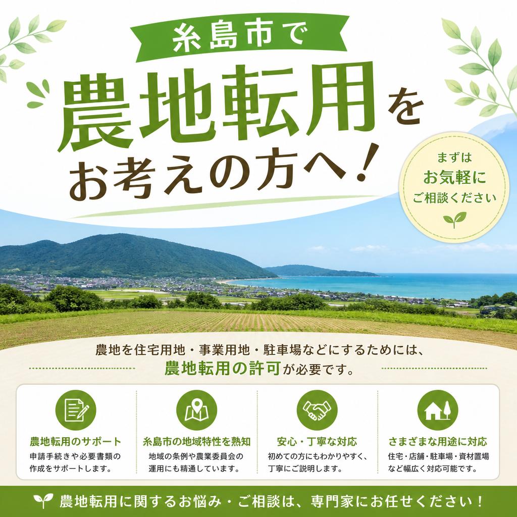 糸島市で農地転用をお考えの方へ！