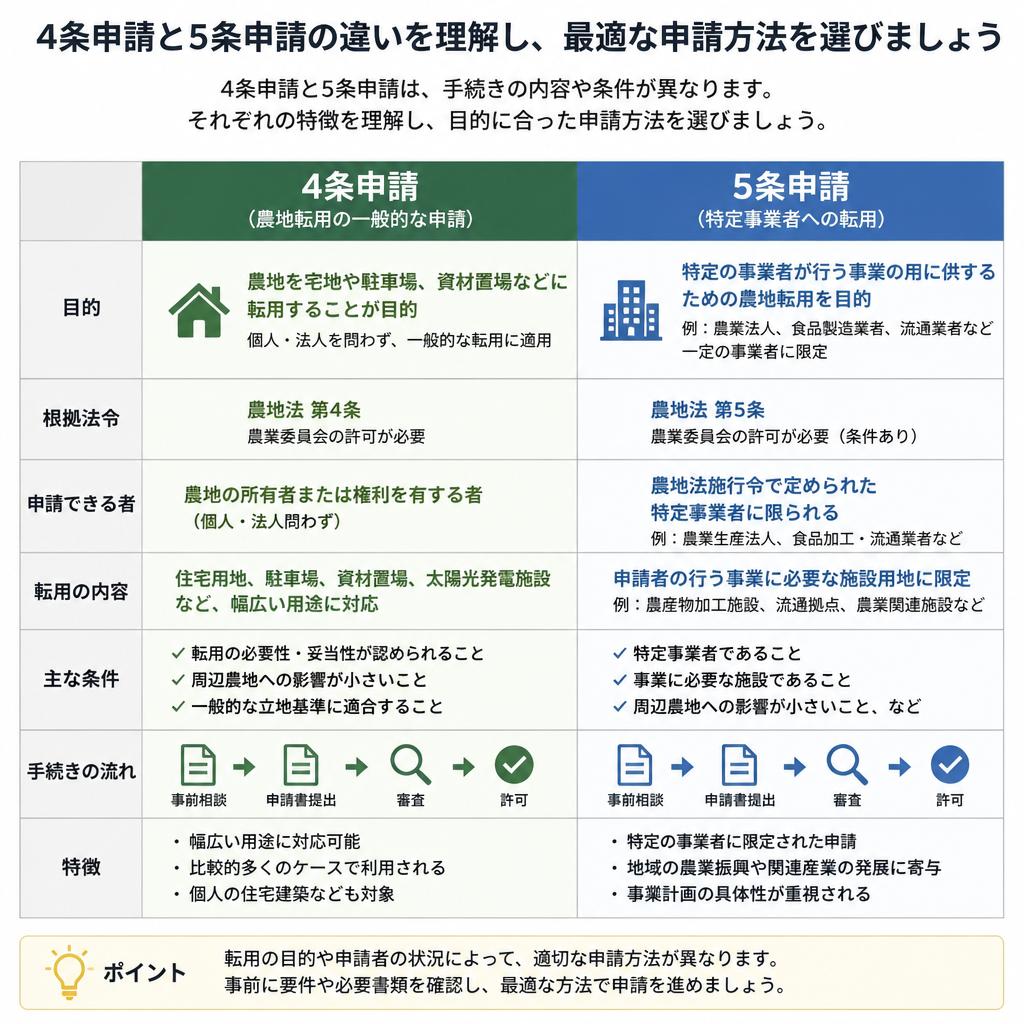 4条・5条申請の違い