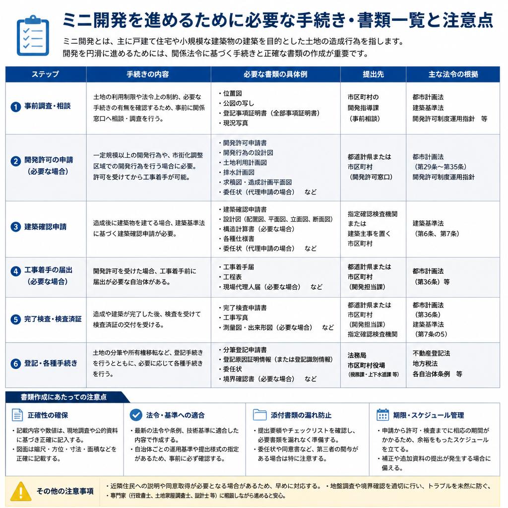 ミニ開発に必要な手続きと書類