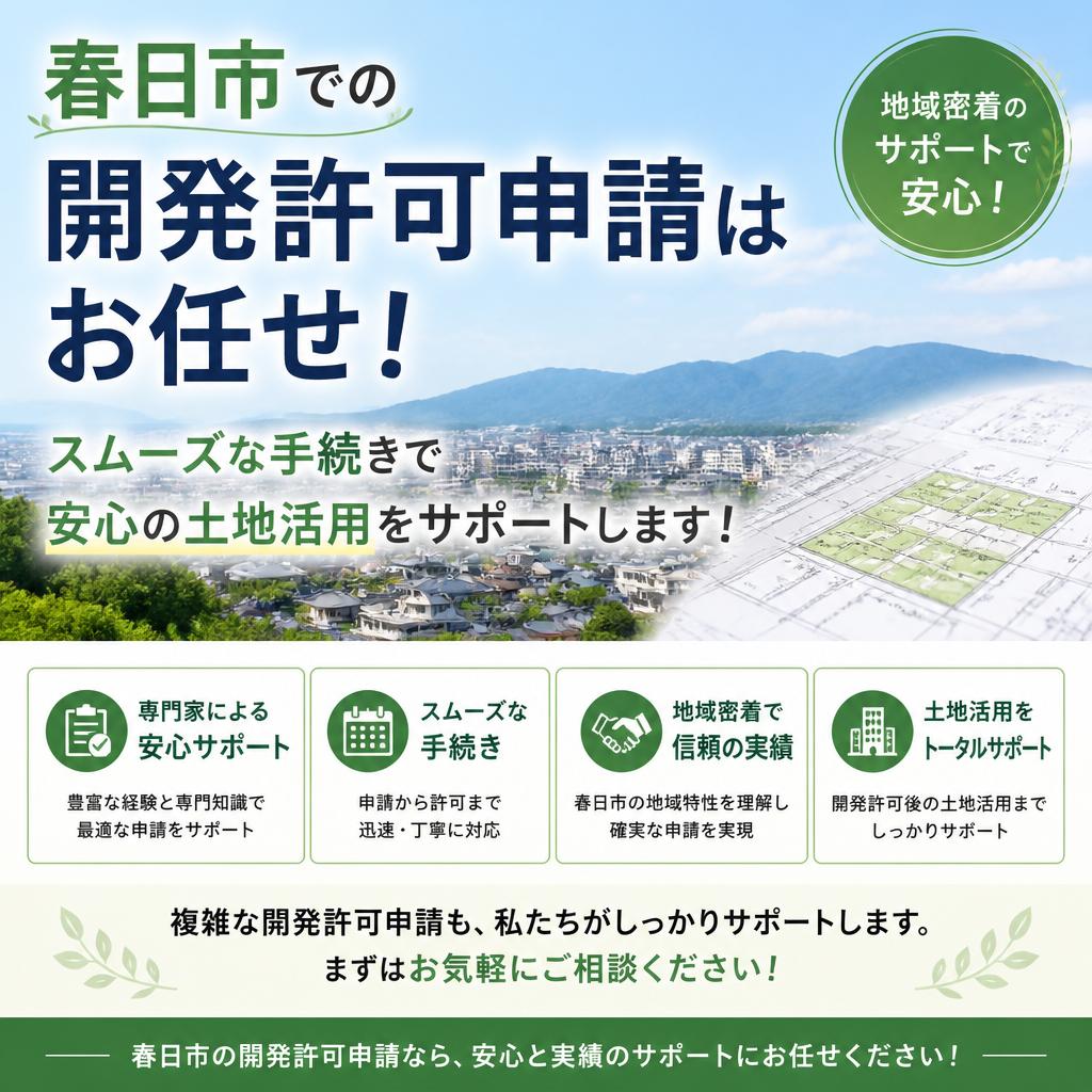春日市での開発許可申請はお任せ！スムーズな手続きで安心の土地活用をサポートします！