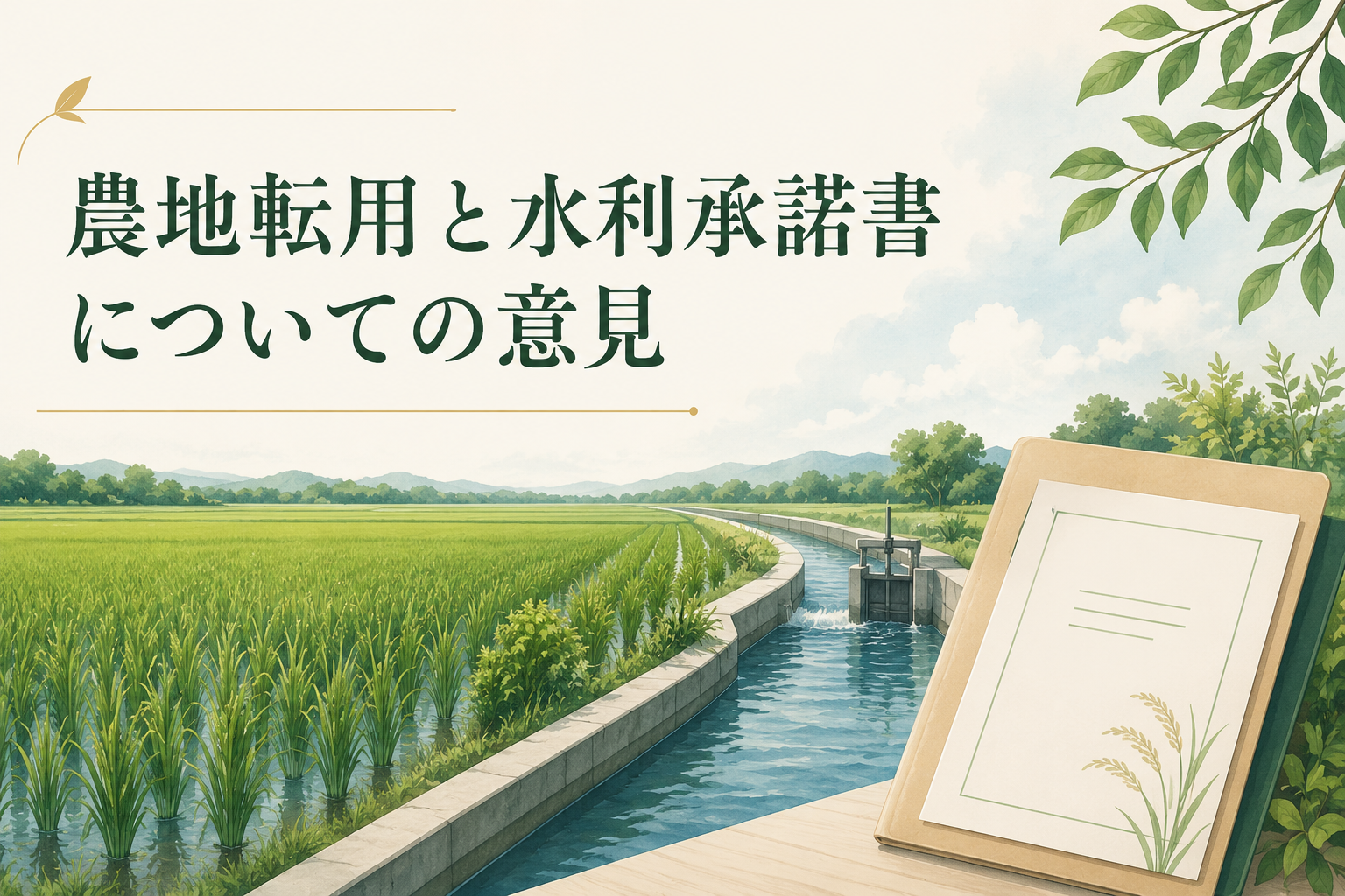 農地転用と水利承諾書について